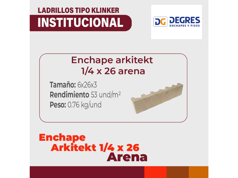 ENCHAPE ARKITEKT 1/4 X 26 -FACHALETA O TABLILLA H.G-TG000626ELRP