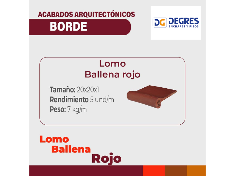 ROMPEOLAS- LOMO DE BALLENA -20X20X1 CMS-5-ARENA -ROJO