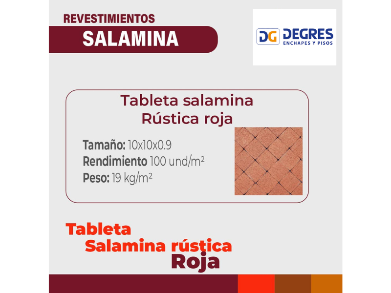 TABLETA SALAMINA RUSTICA ROJA