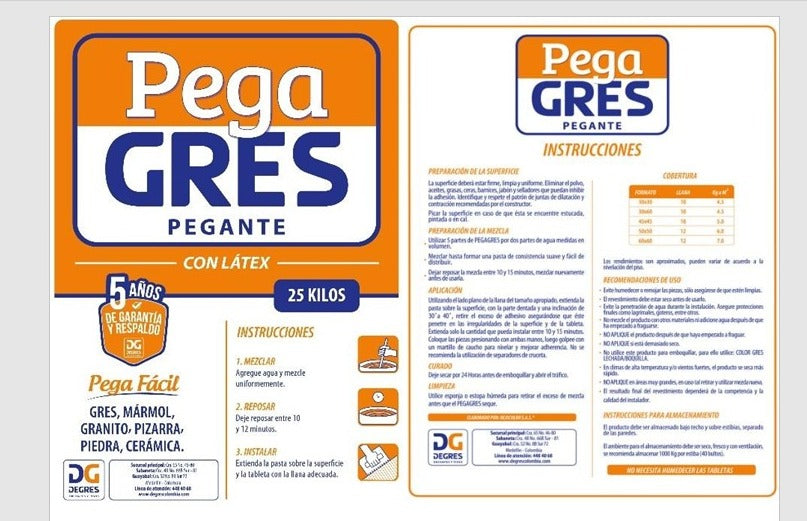 PegaGres De 25 Kg